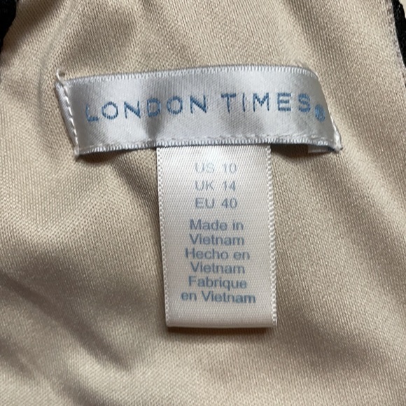 London Times Floor Length Black Dress, Size 10 - Picture 7 of 9